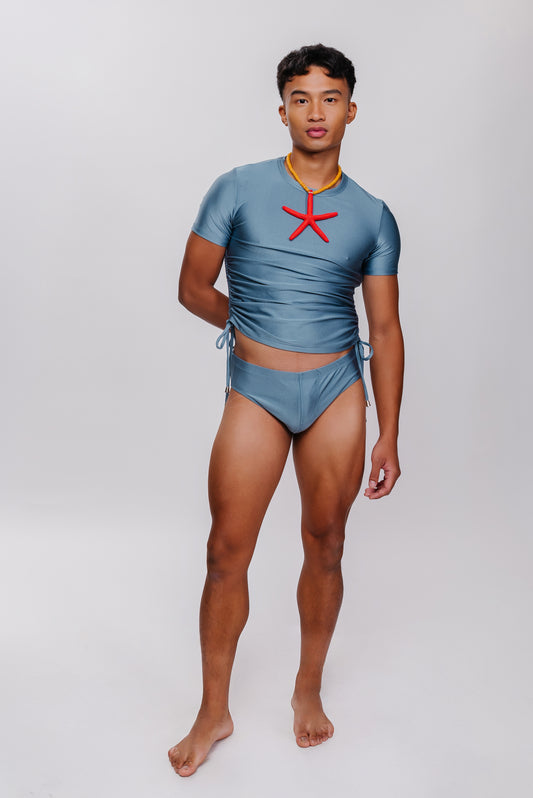 Solid Swim Tee with Adjustable Side Ties