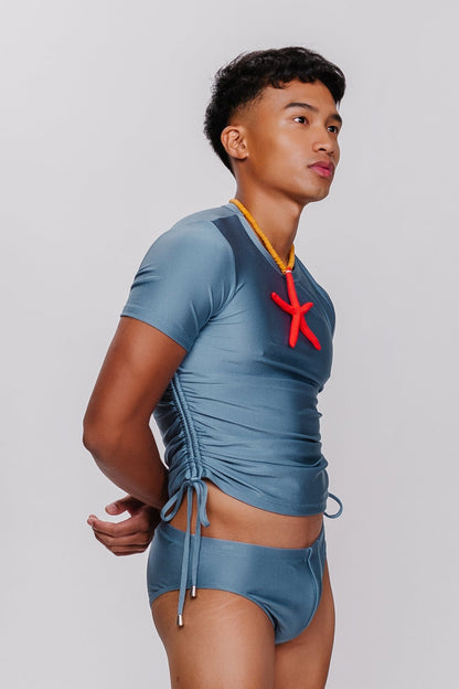 Solid Swim Tee with Adjustable Side Ties