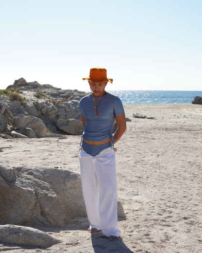 Solid Swim Tee with Adjustable Side Ties