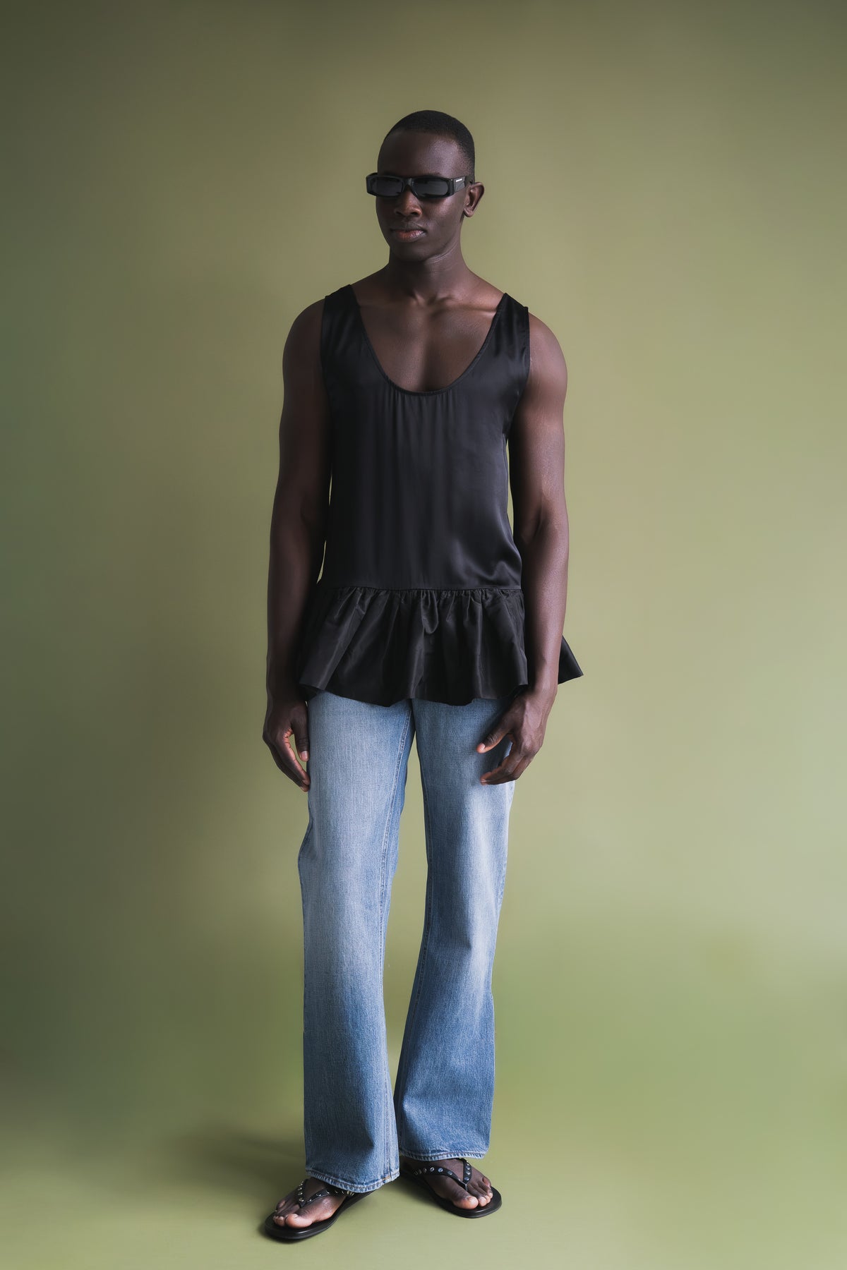 'Valerio' Silk Charmeuse Tank Top