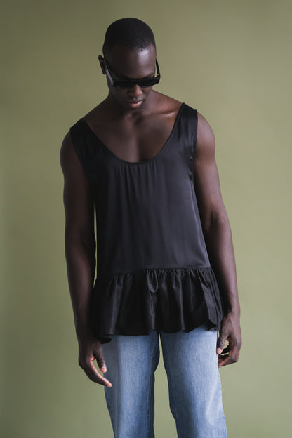 'Valerio' Silk Charmeuse Tank Top