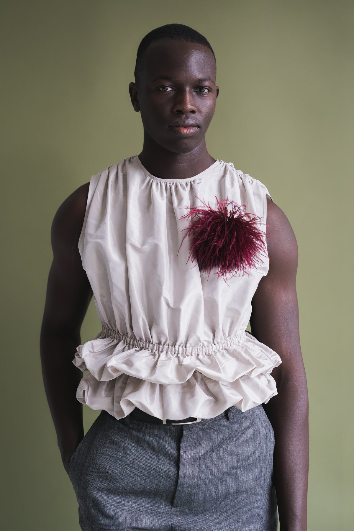 'Cascata' Silk Taffeta Top