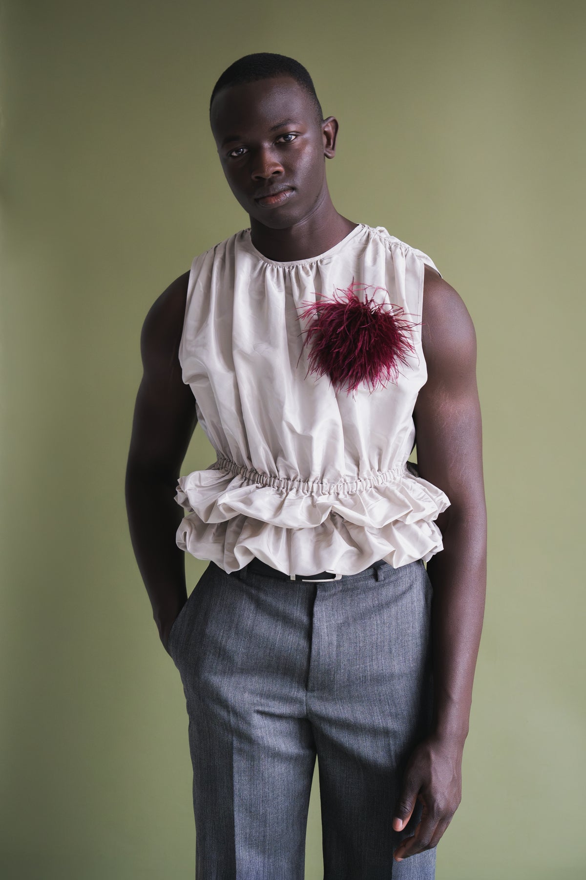 'Cascata' Silk Taffeta Top