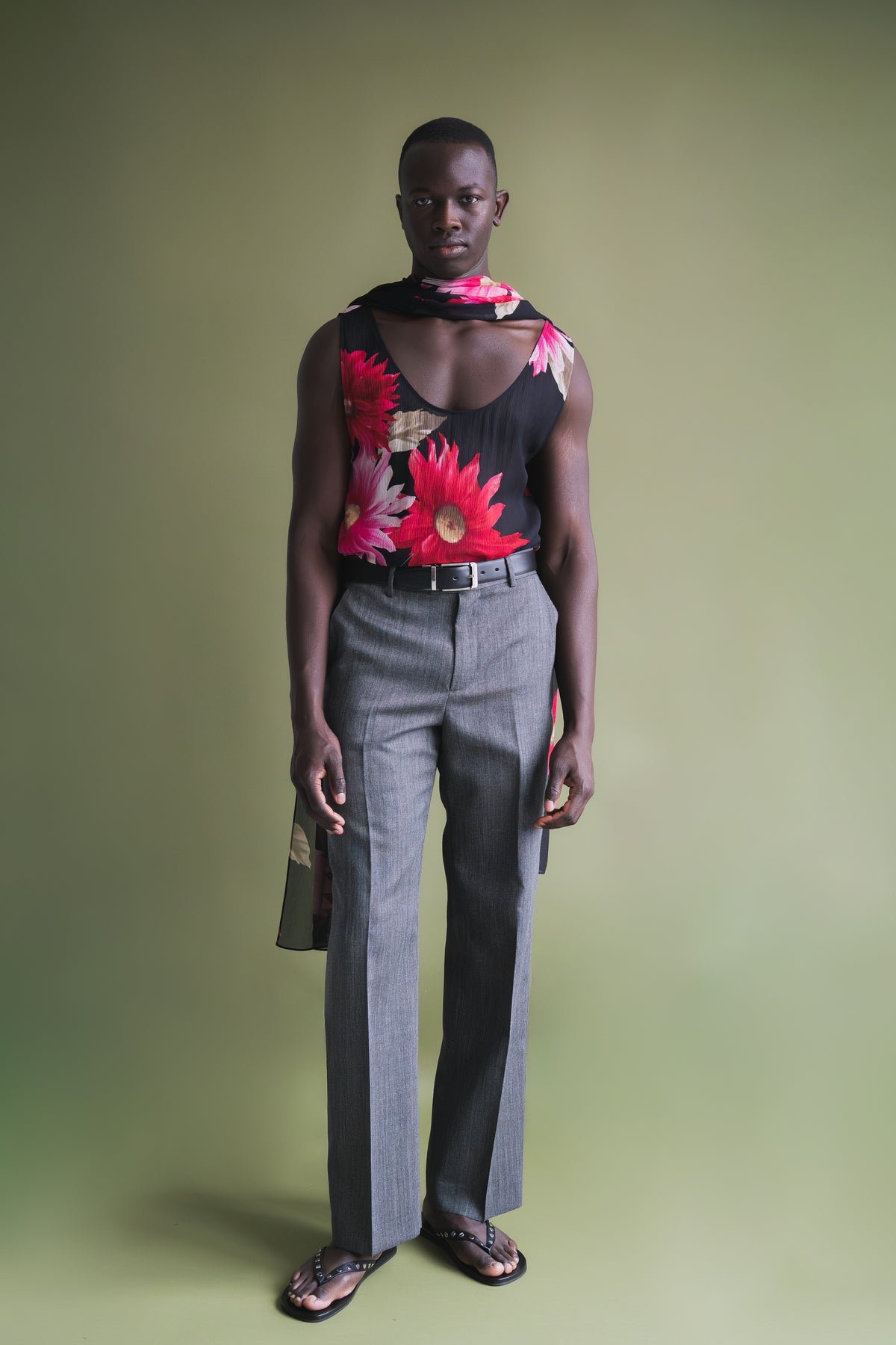 'Fiori' Silk Chiffon Tank Top