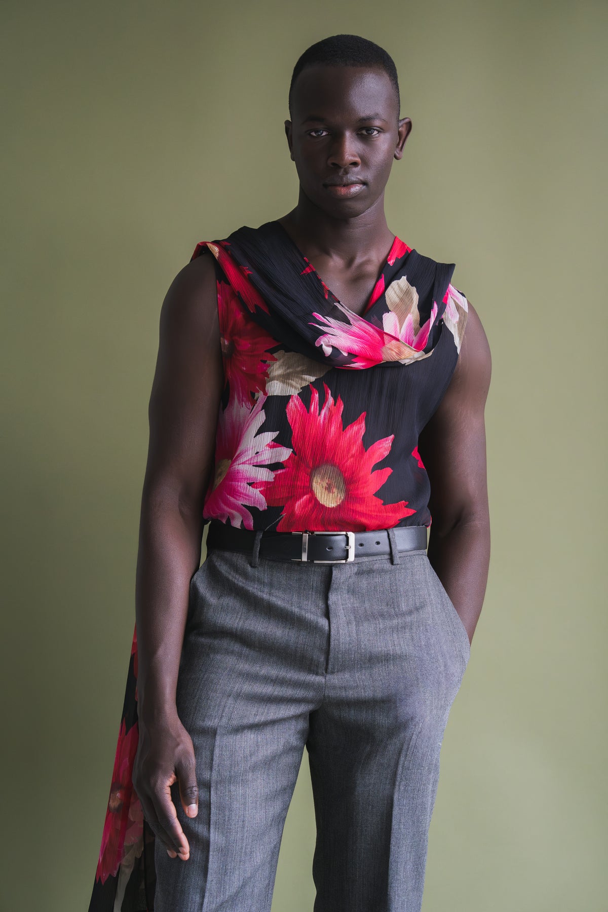'Fiori' Silk Chiffon Tank Top