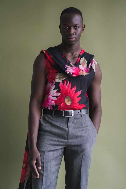 'Fiori' Silk Chiffon Tank Top