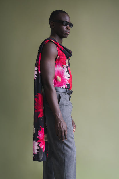 'Fiori' Silk Chiffon Tank Top