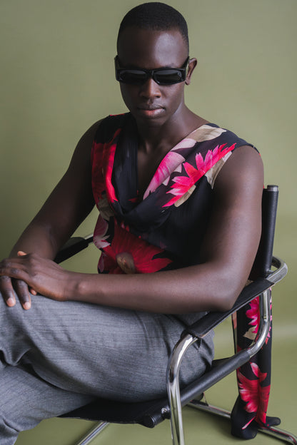 'Fiori' Silk Chiffon Tank Top