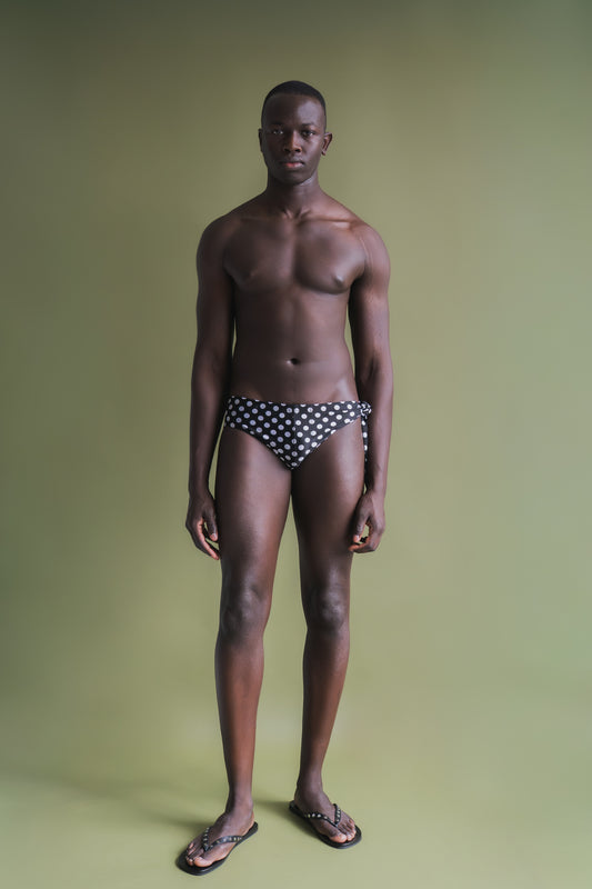 Polka Dots Side Tie Swim Brief